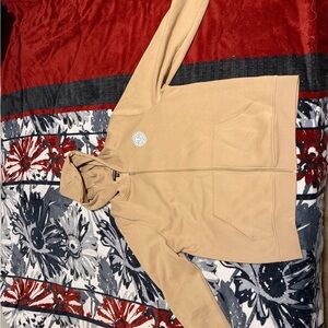 True Religion Beige Zip-Up Hoodie